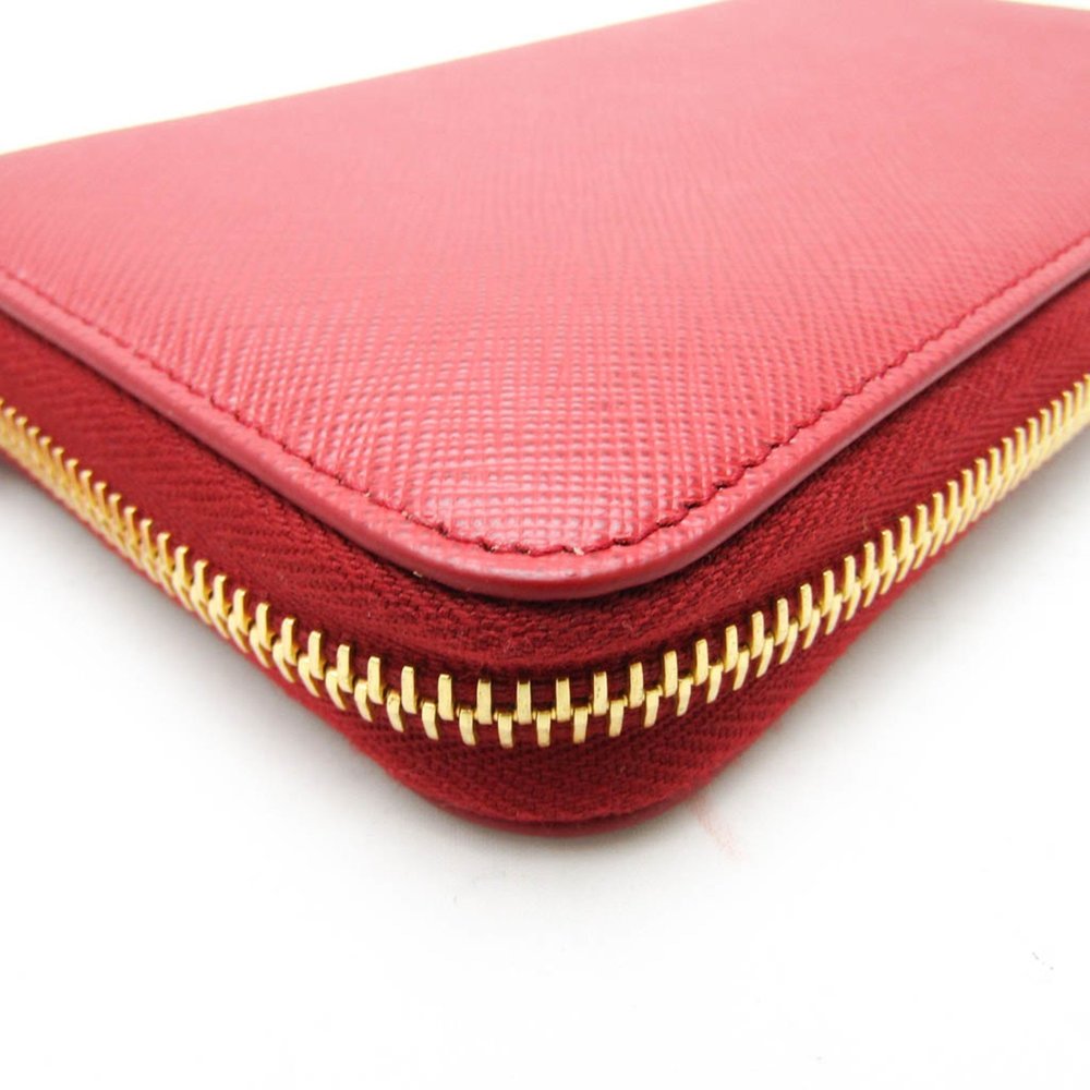 Prada Saffiano SHINE 1ML506 Women's Leather Long Wallet (bi-fold) Red Color - Picture 6 of 11